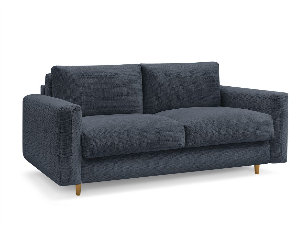 nieuwe cocoone omvormbare rechte bank met express-opening, structuurstof gekleurd donkerblauw