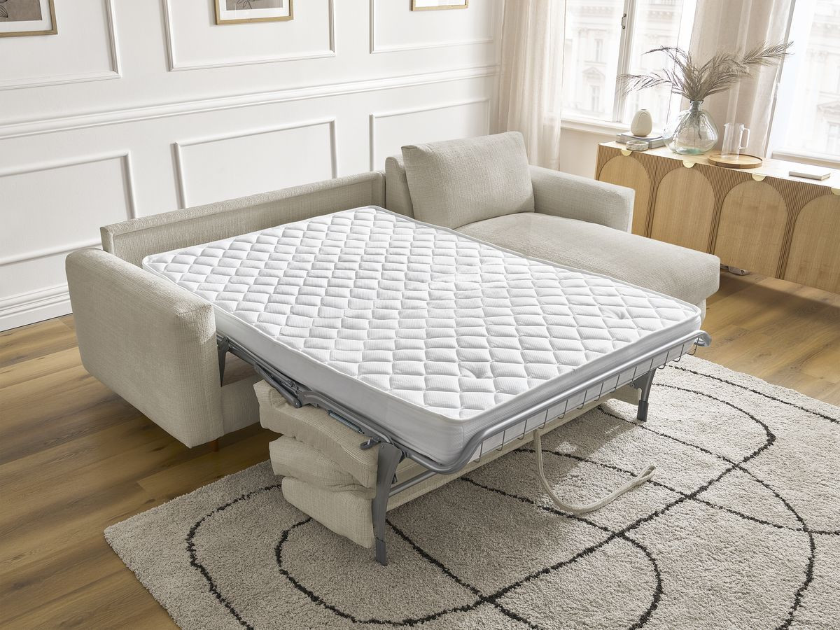 Canapé d'angle réversible convertible NOUVEAU COCOONE texturé beige — vue 6