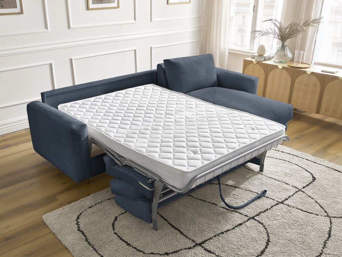 Canapé d'angle réversible convertible NOUVEAU COCOONE texturé bleu foncé — vue 6