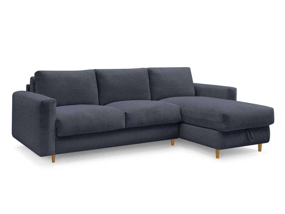 nieuwe cocoone omkeerbare hoekbank met snelle opening in structuurstof gekleurd donkerblauw