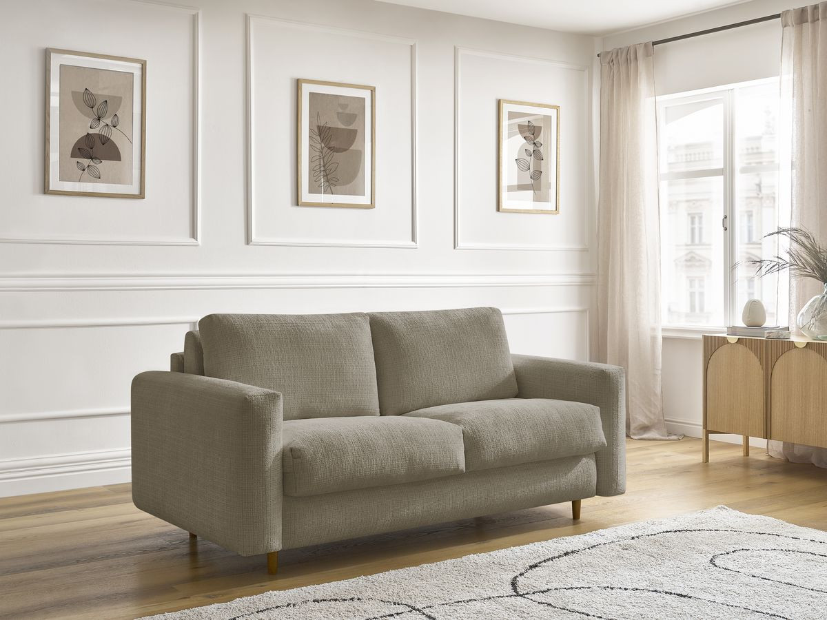 Canapé droit convertible NOUVEAU COCOONE texturé taupe — vue 5