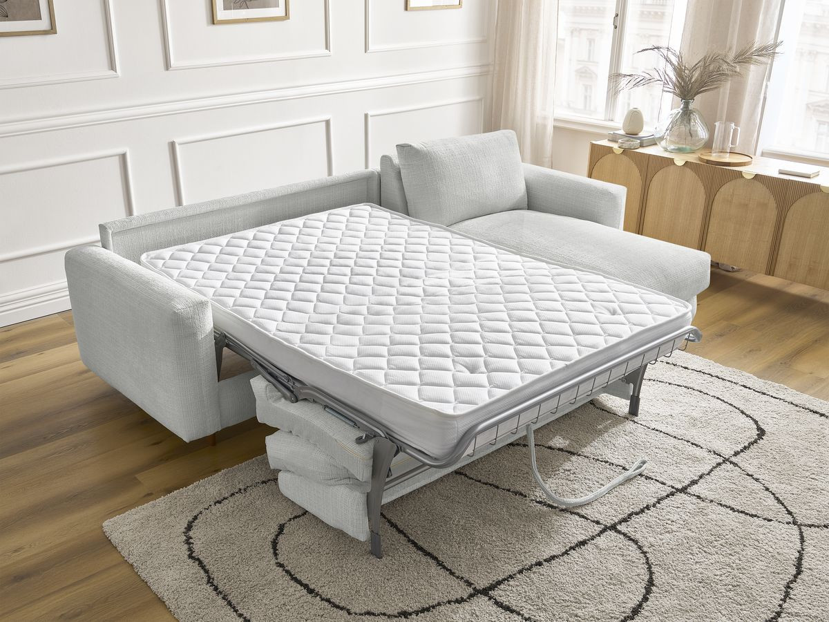 Canapé d'angle réversible convertible NOUVEAU COCOONE texturé gris clair — vue 6