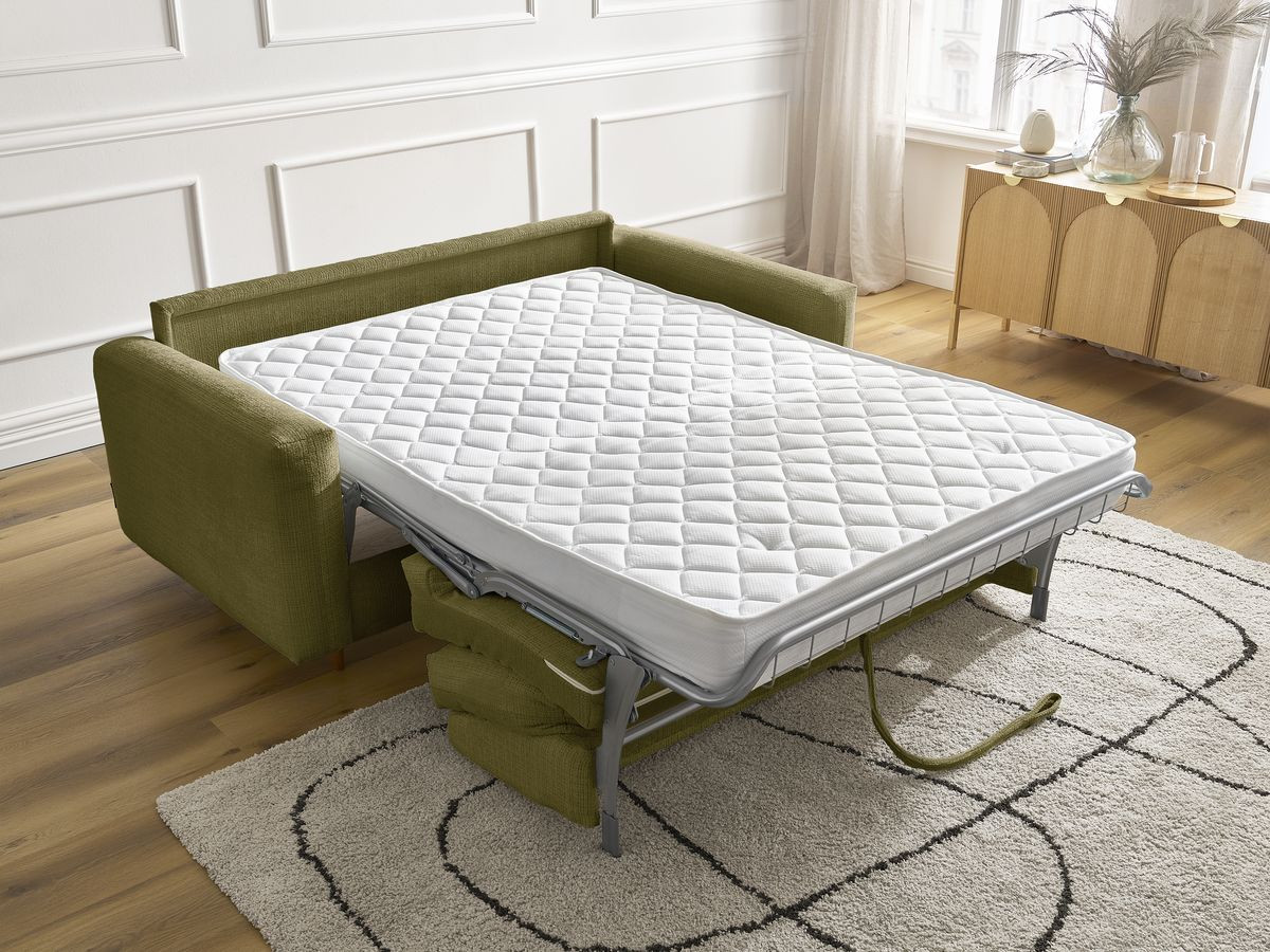 Canapé droit convertible NOUVEAU COCOONE texturé vert — vue 6