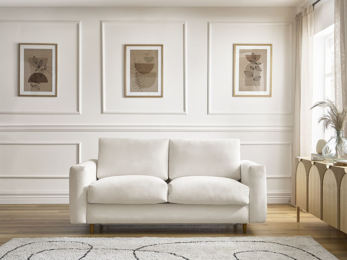 Canapé droit convertible NOUVEAU COCOONE lisse beige — vue 4