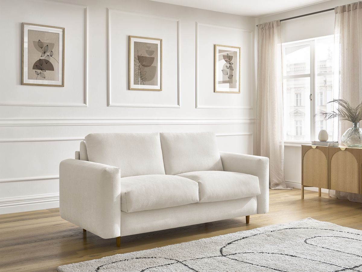 Canapé droit convertible NOUVEAU COCOONE lisse beige — vue 5