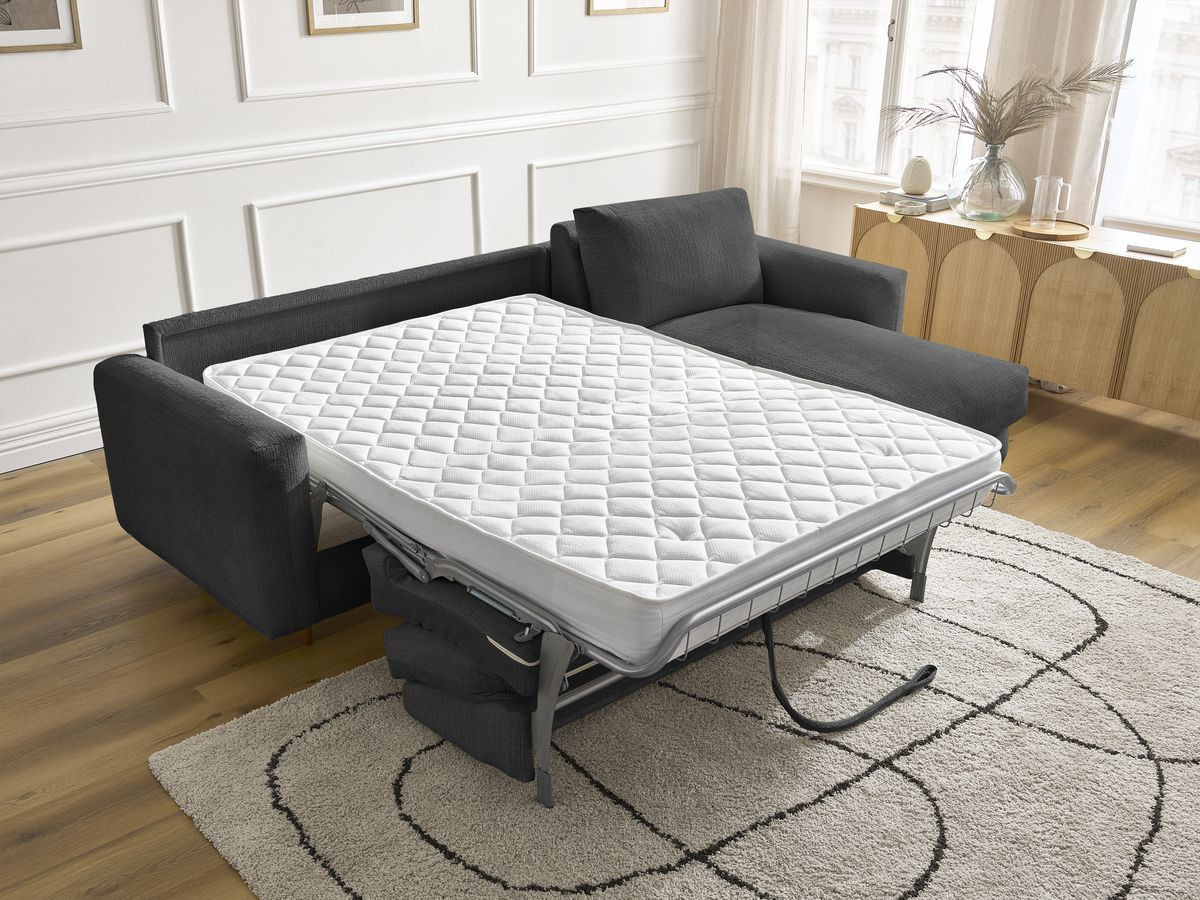 Canapé d'angle réversible convertible NOUVEAU COCOONE texturé noir — vue 6