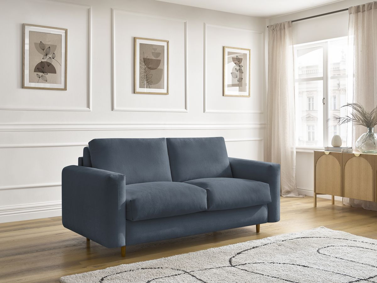 Canapé droit convertible NOUVEAU COCOONE lisse bleu foncé — vue 5