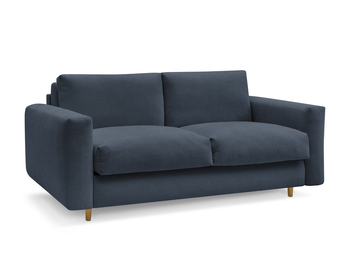 nieuwe cocoone rechte slaapbank, snel openend, gladde stof gekleurd donkerblauw