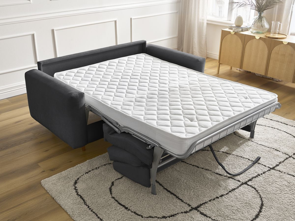 Canapé droit convertible NOUVEAU COCOONE lisse noir — vue 6