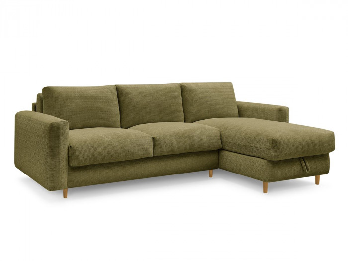 Canapé d'angle réversible convertible NOUVEAU COCOONE ouverture express tissu texturé