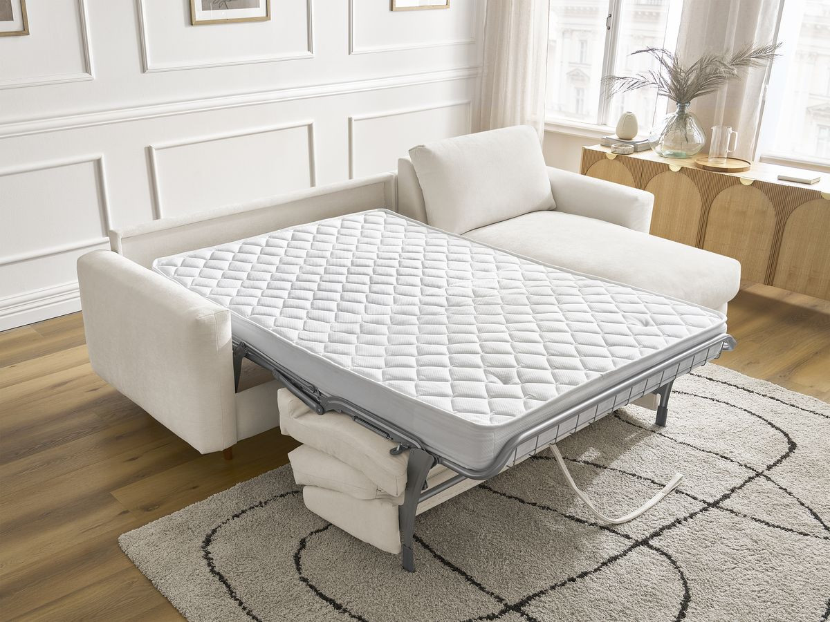 Canapé d'angle réversible convertible NOUVEAU COCOONE lisse beige — vue 6