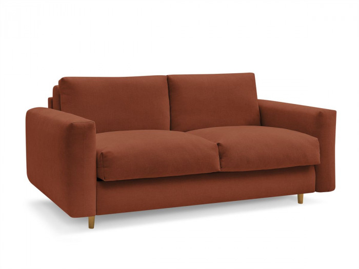 Canapé droit convertible NOUVEAU COCOONE ouverture express tissu lisse