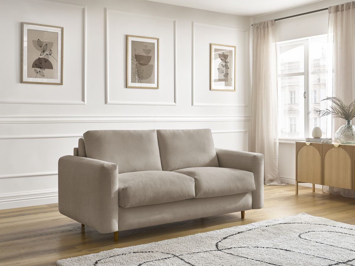 Canapé droit convertible NOUVEAU COCOONE lisse taupe — vue 5