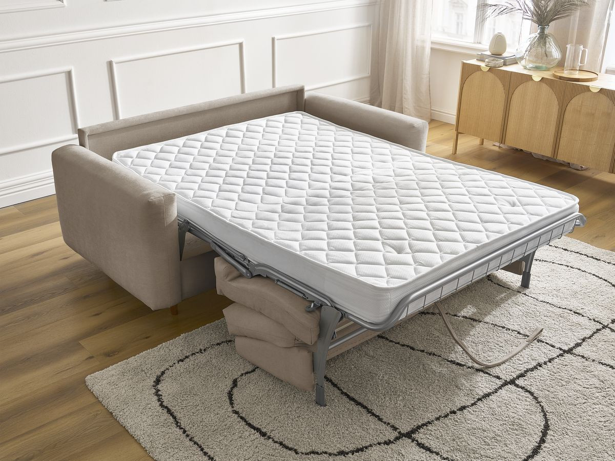 Canapé droit convertible NOUVEAU COCOONE lisse taupe — vue 6