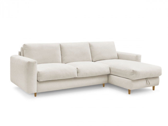 Canapé d'angle réversible convertible NOUVEAU COCOONE ouverture express tissu lisse
