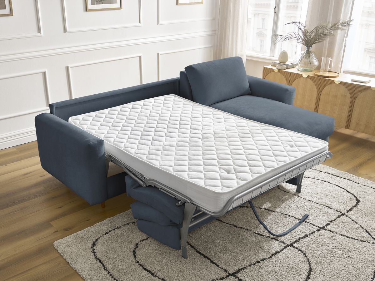 Canapé d'angle réversible convertible NOUVEAU COCOONE lisse bleu foncé — vue 6