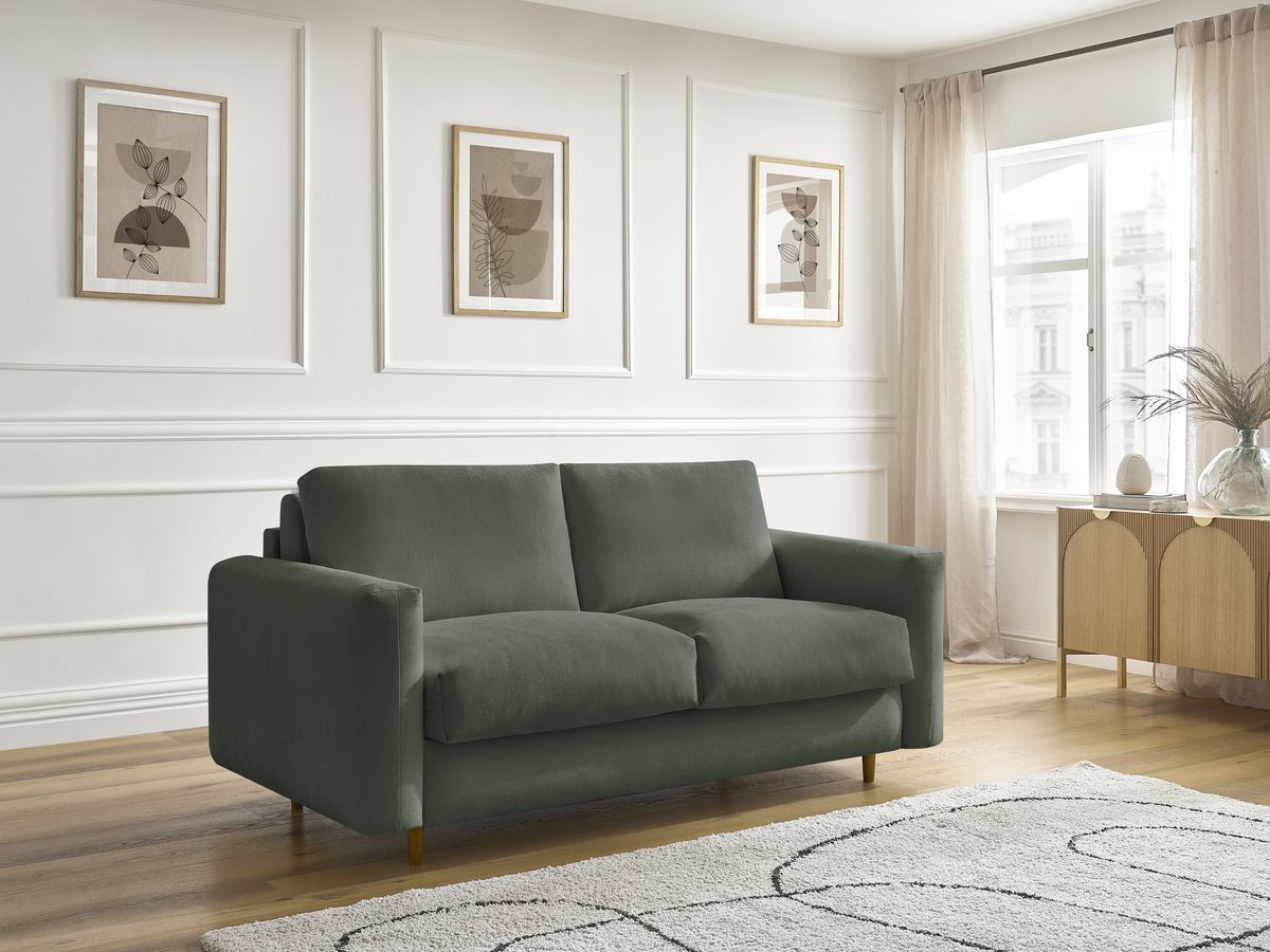 Canapé droit convertible NOUVEAU COCOONE lisse vert — vue 5