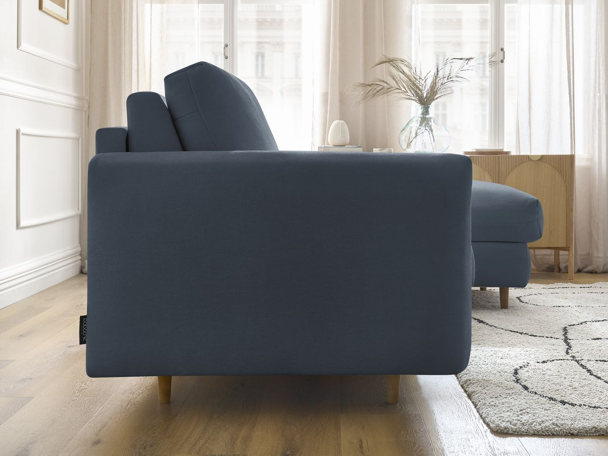 NIEUWE COCOONE omkeerbare hoekbank met snelle opening in gladde stof