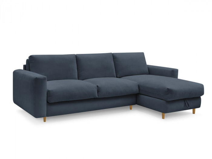 Canapé d'angle réversible convertible NOUVEAU COCOONE ouverture express tissu lisse