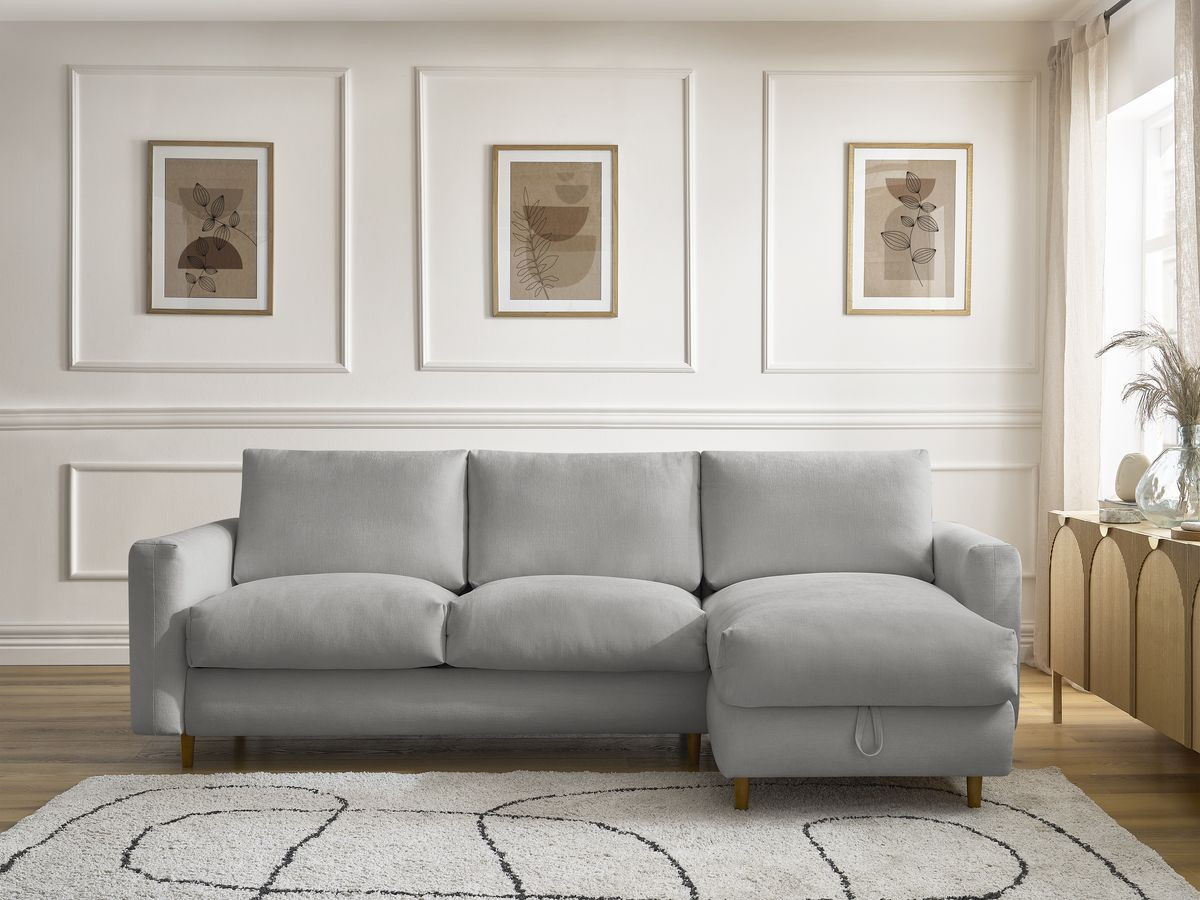 Canapé d'angle réversible convertible NOUVEAU COCOONE lisse gris foncé — vue 4