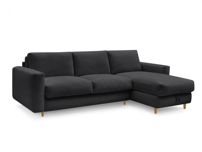 Canapé d'angle réversible convertible NOUVEAU COCOONE ouverture express tissu lisse
