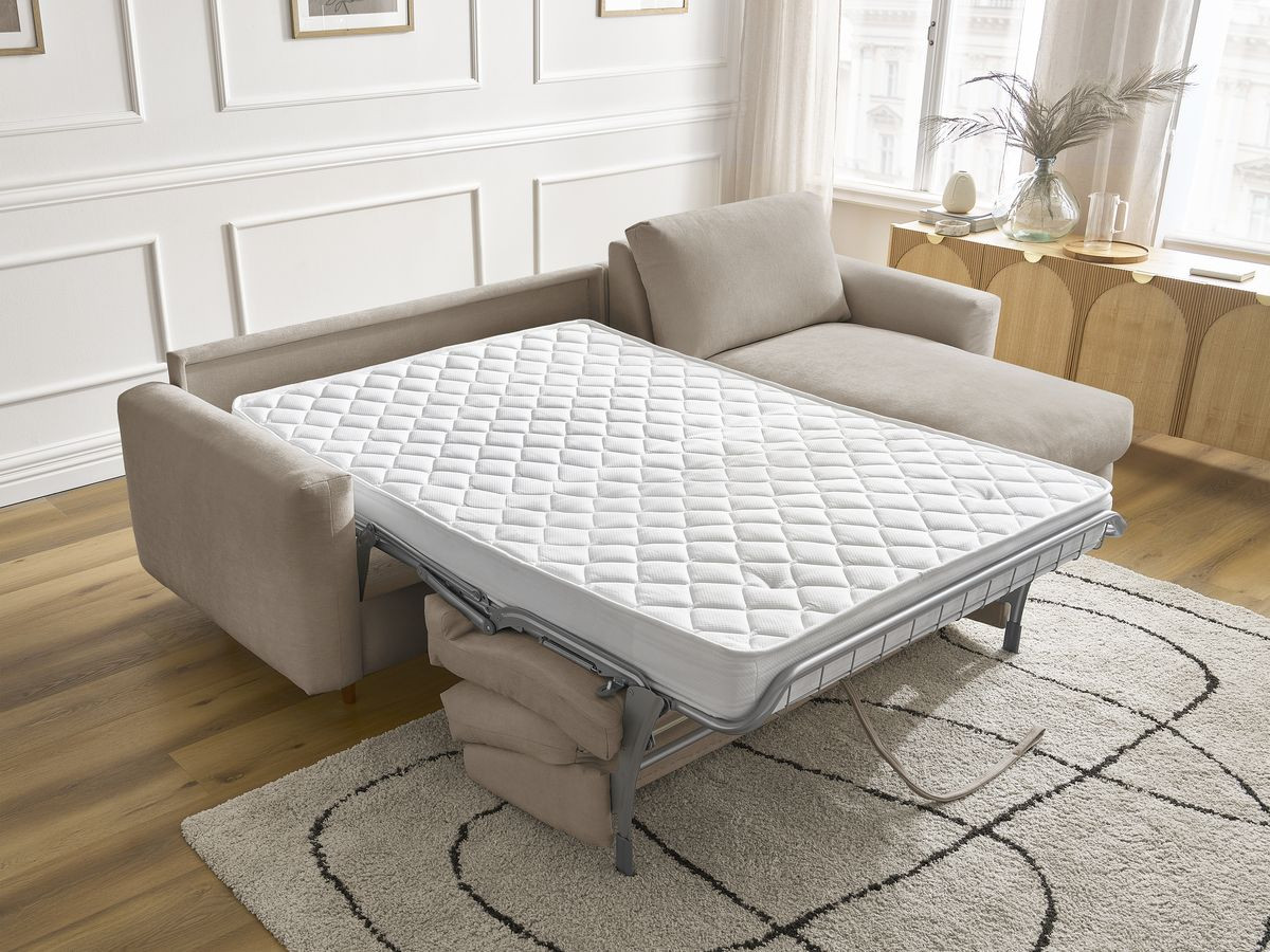 Canapé d'angle réversible convertible NOUVEAU COCOONE lisse taupe — vue 6