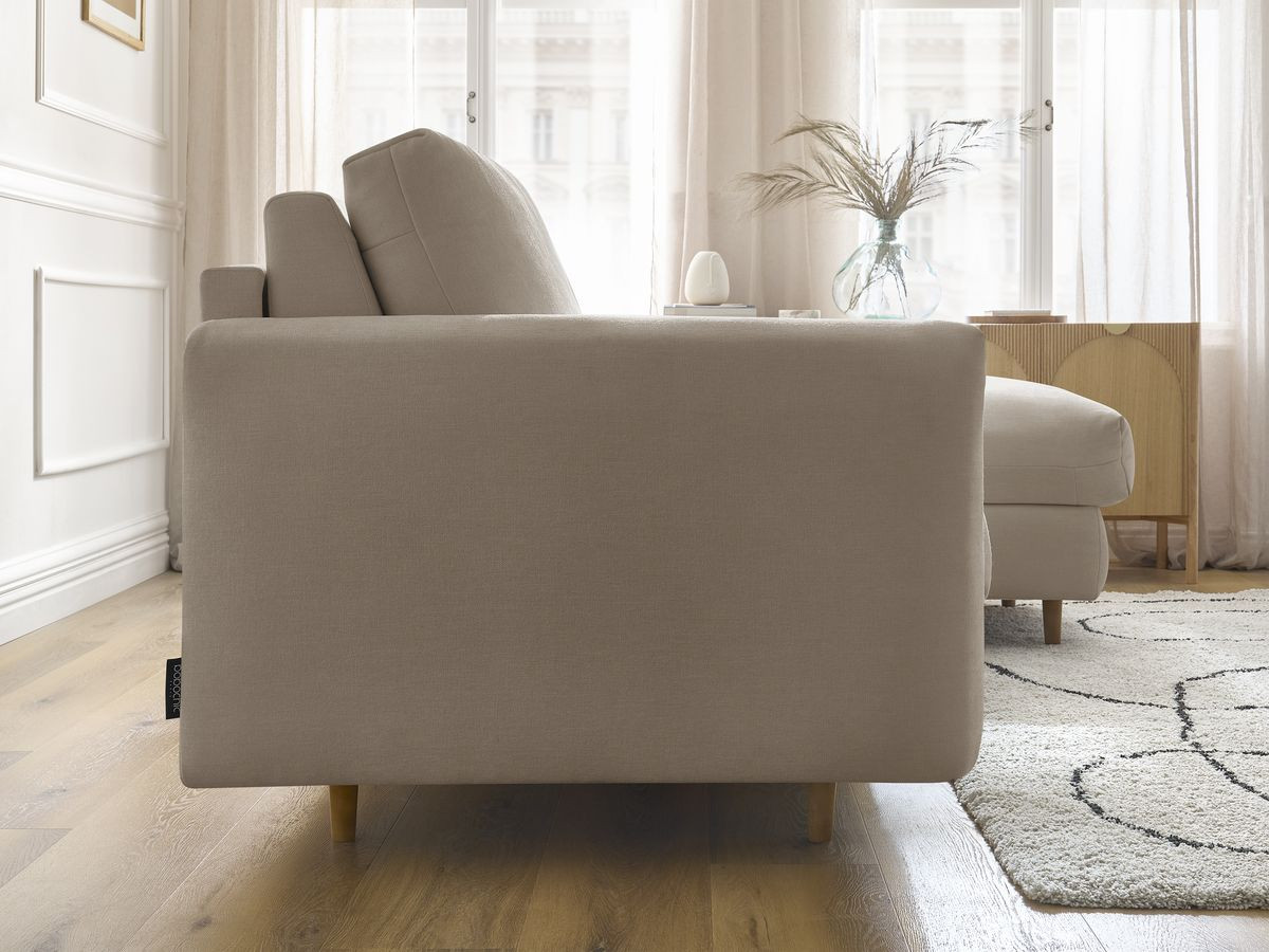 NIEUWE COCOONE omkeerbare hoekbank met snelle opening in gladde stof