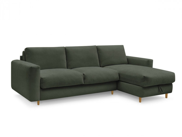 Canapé d'angle réversible convertible NOUVEAU COCOONE ouverture express tissu lisse