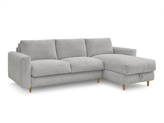 Canapé d'angle réversible convertible NOUVEAU COCOONE ouverture express tissu bouclette