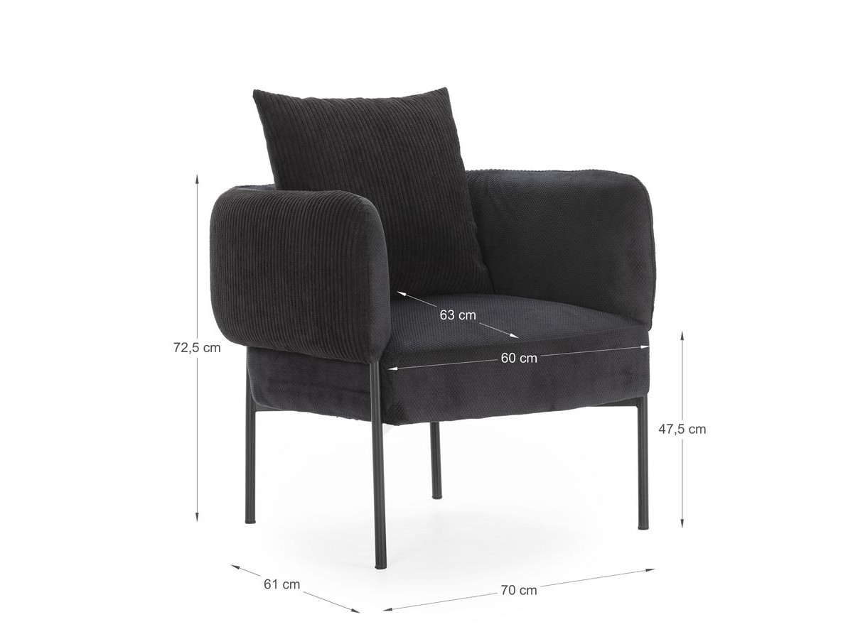 MARIN set met 220 cm eikenhouten eettafel + 6 GABIN corduroy fauteuils