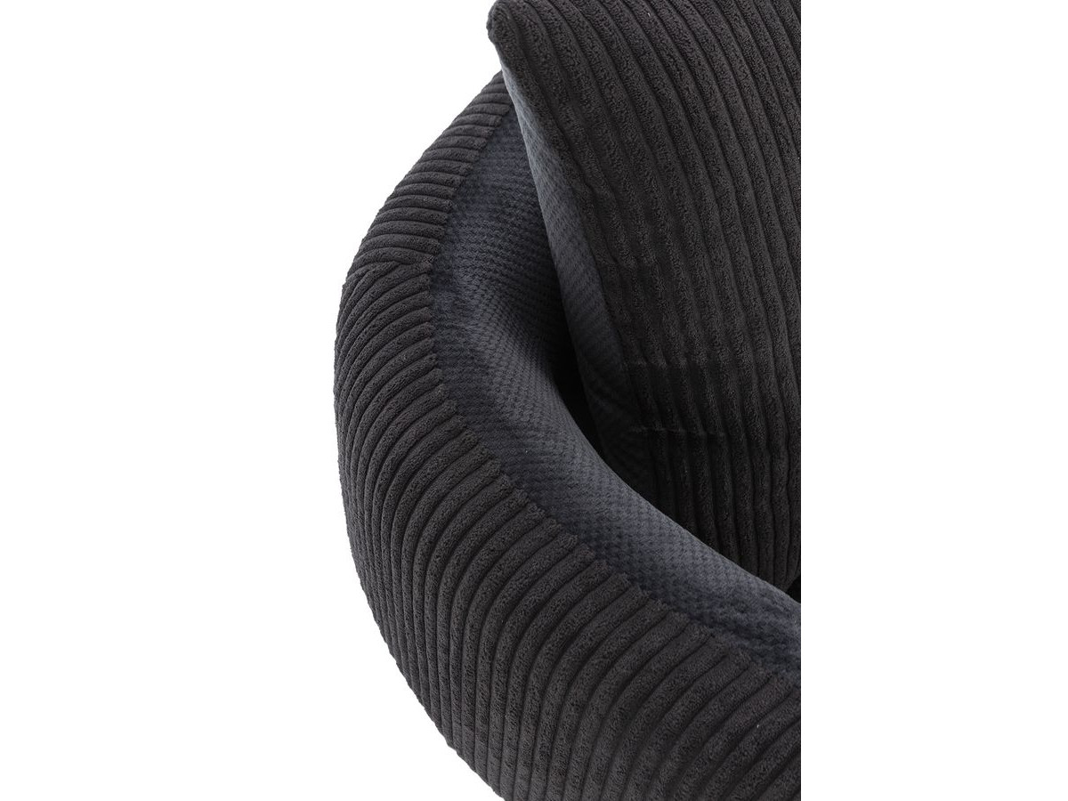 MARIN set met 220 cm eikenhouten eettafel + 6 GABIN corduroy fauteuils