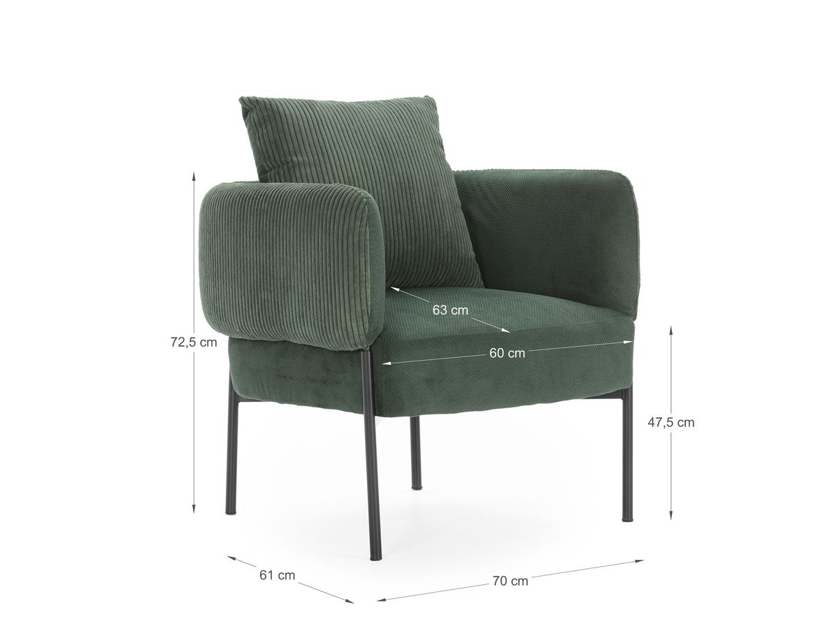 MARIN set met 220 cm eikenhouten eettafel + 6 GABIN corduroy fauteuils