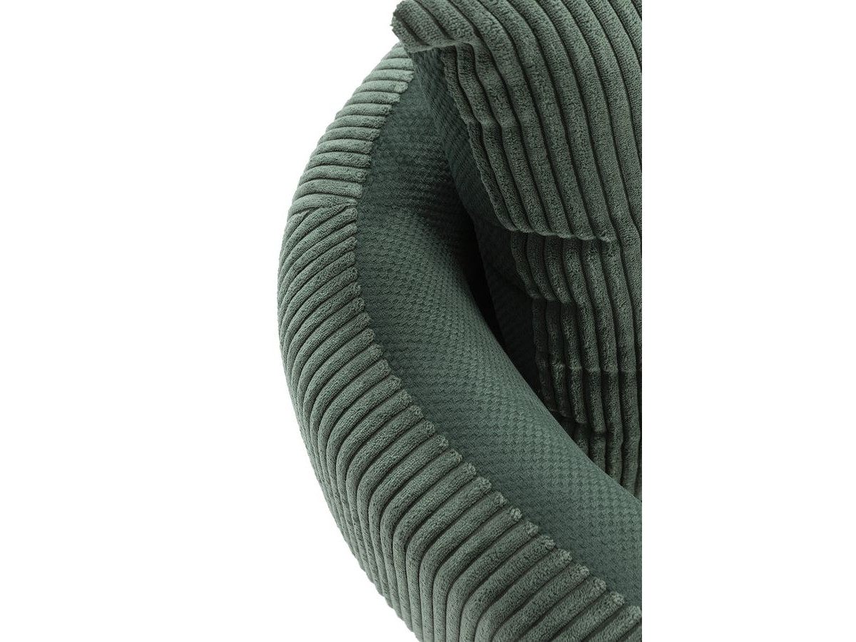 MARIN set met 220 cm eikenhouten eettafel + 6 GABIN corduroy fauteuils