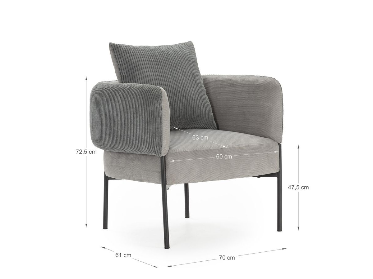 MARIN set met 220 cm eikenhouten eettafel + 6 GABIN corduroy fauteuils