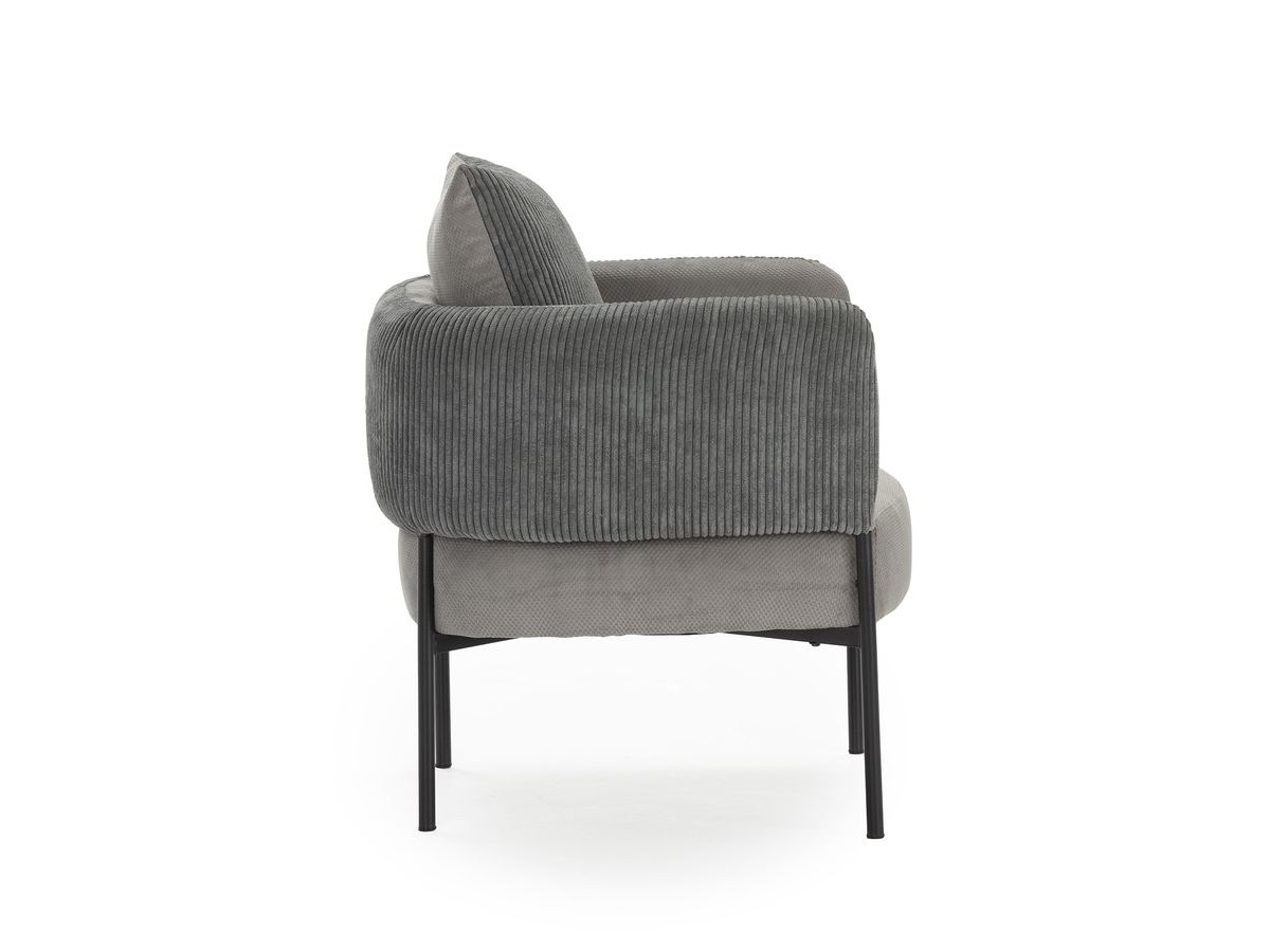 MARIN set met 220 cm eikenhouten eettafel + 6 GABIN corduroy fauteuils