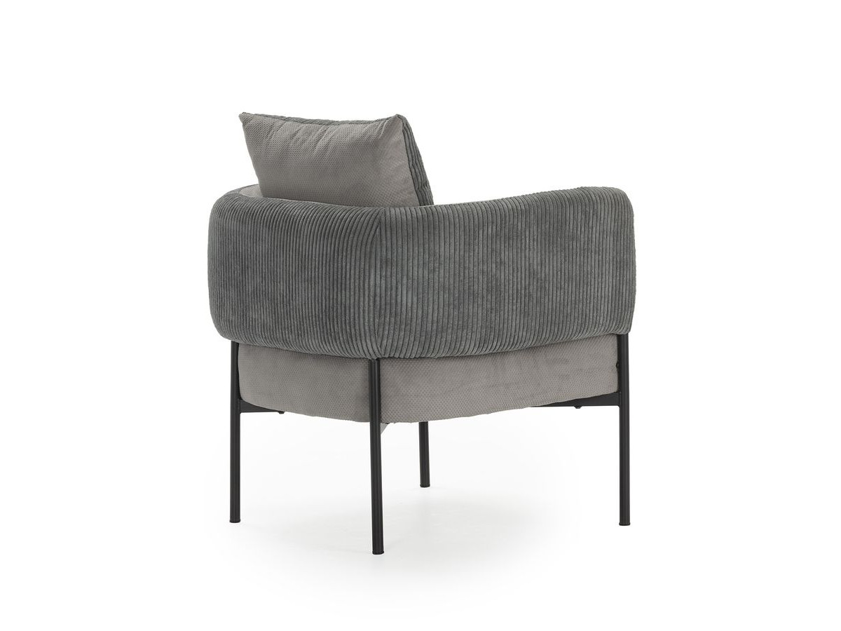 MARIN set met 220 cm eikenhouten eettafel + 6 GABIN corduroy fauteuils