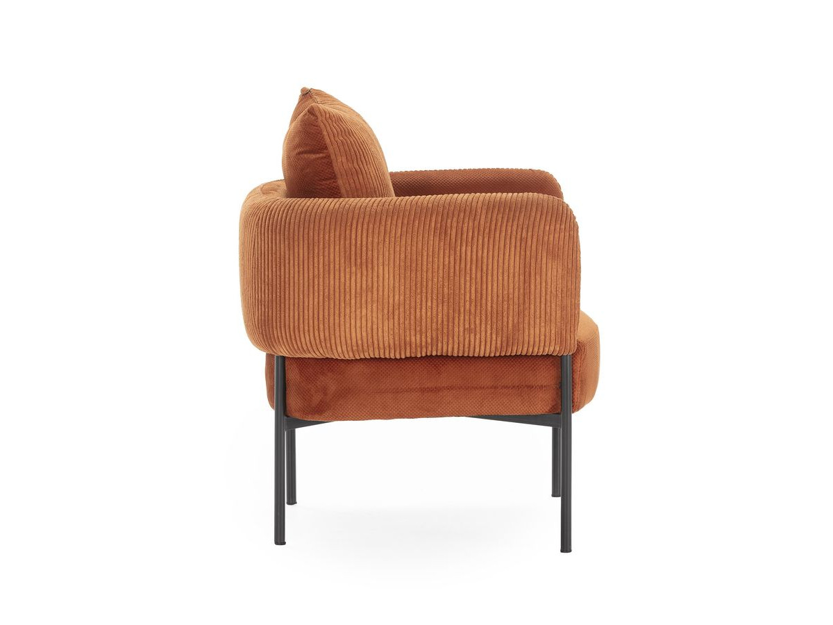 MARIN set met 220 cm eikenhouten eettafel + 6 GABIN corduroy fauteuils