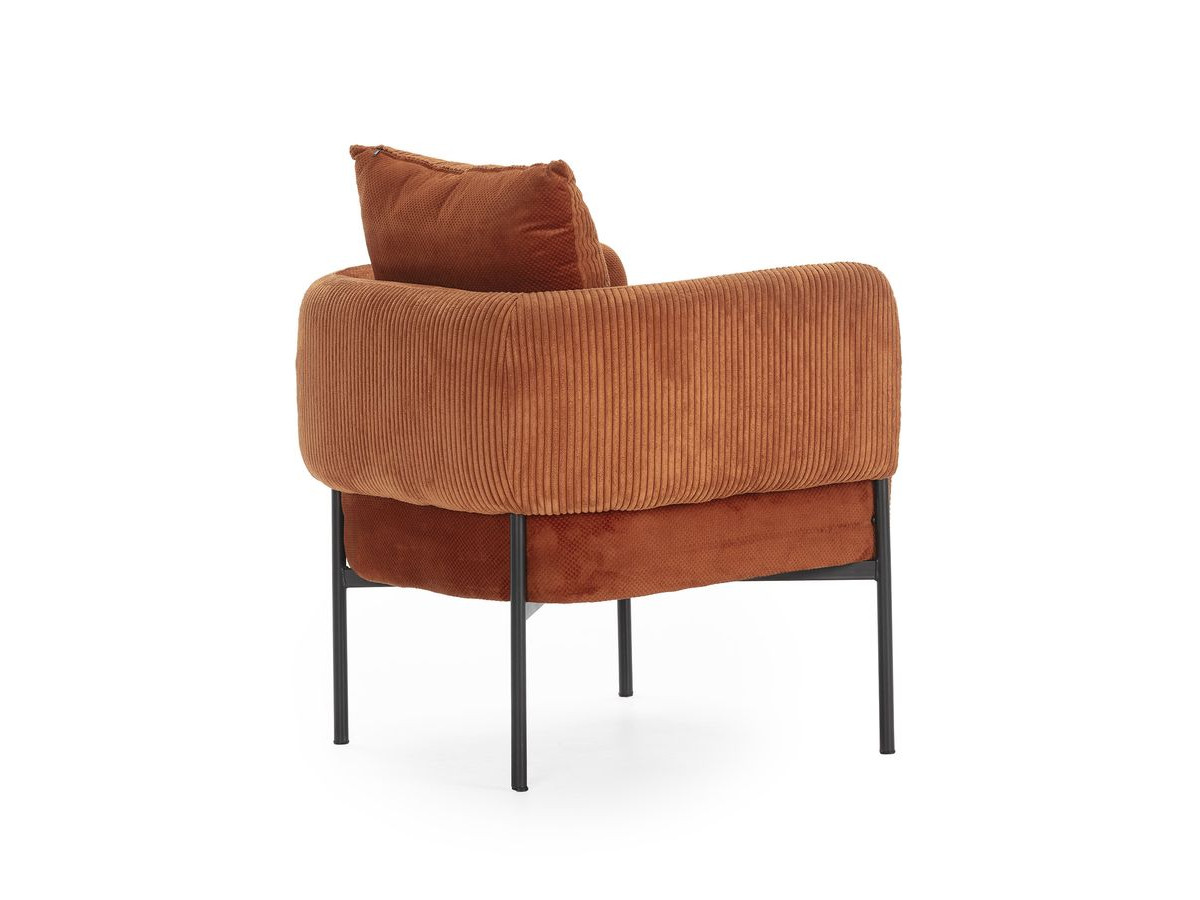 MARIN set met 220 cm eikenhouten eettafel + 6 GABIN corduroy fauteuils