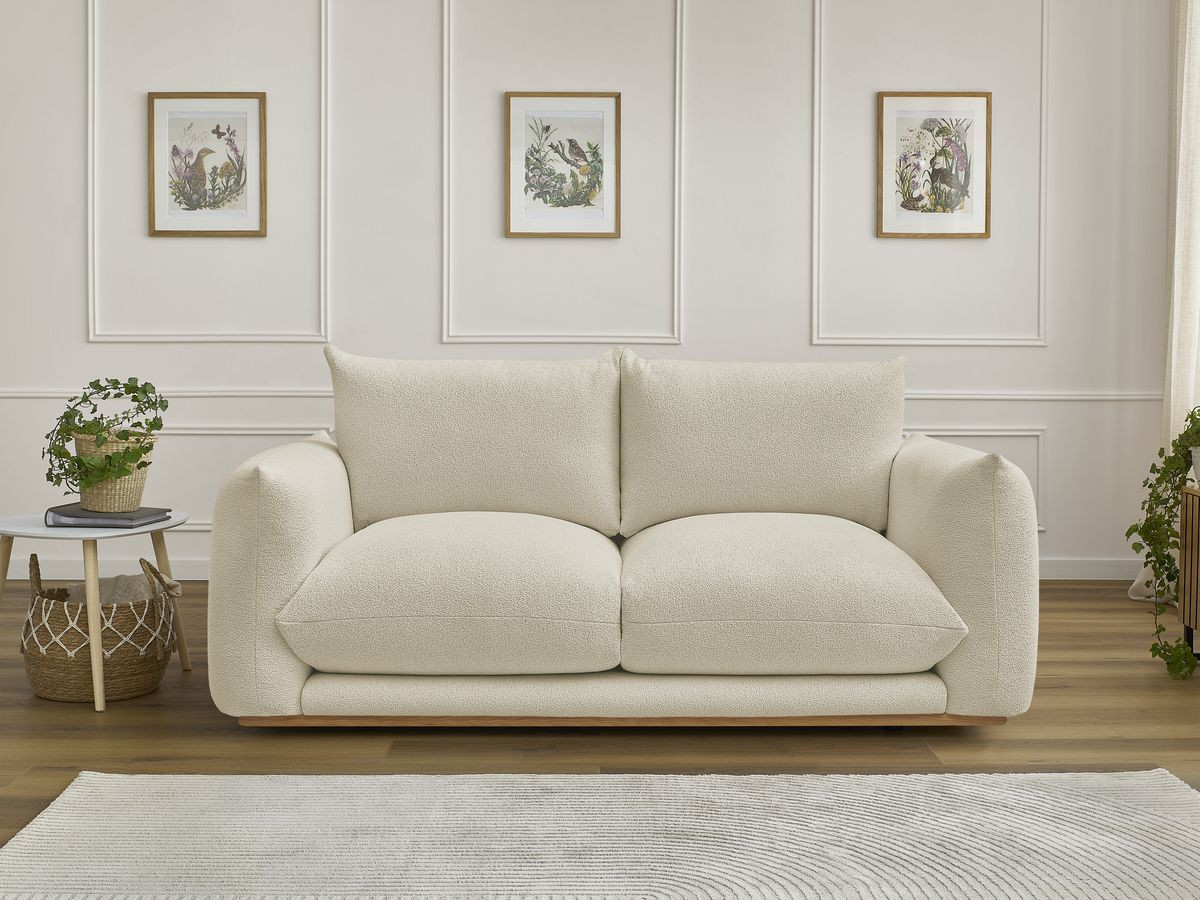 Canapé droit 2 places ERNEST bouclette beige — vue 5