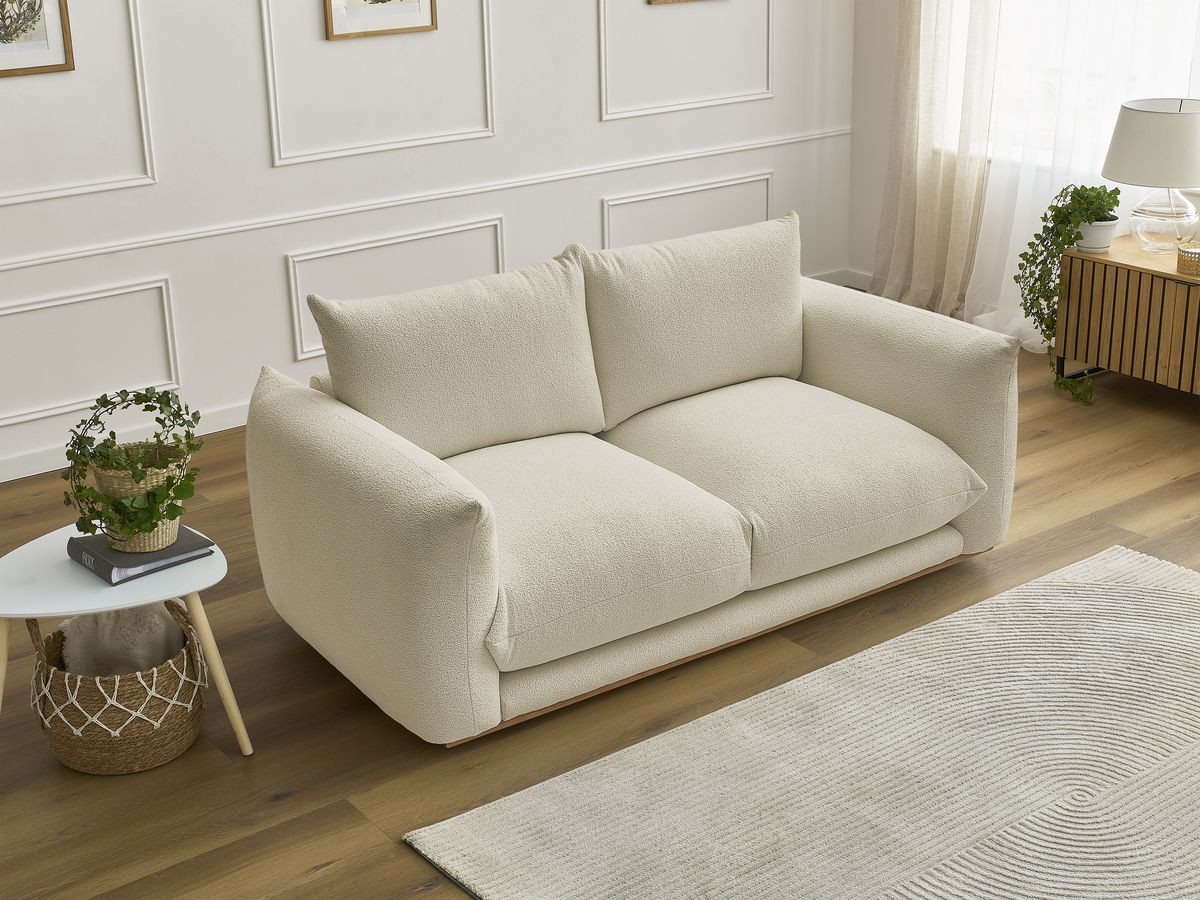 Canapé droit 2 places ERNEST bouclette beige — vue 6