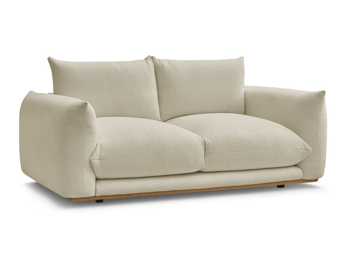 ernest vaste 2-zits rechte bank in badstof gekleurd beige