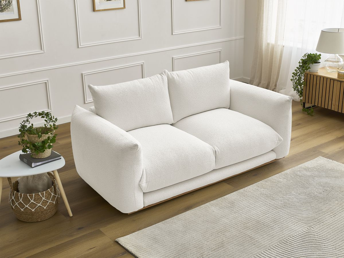 Canapé droit 2 places ERNEST bouclette blanc — vue 6