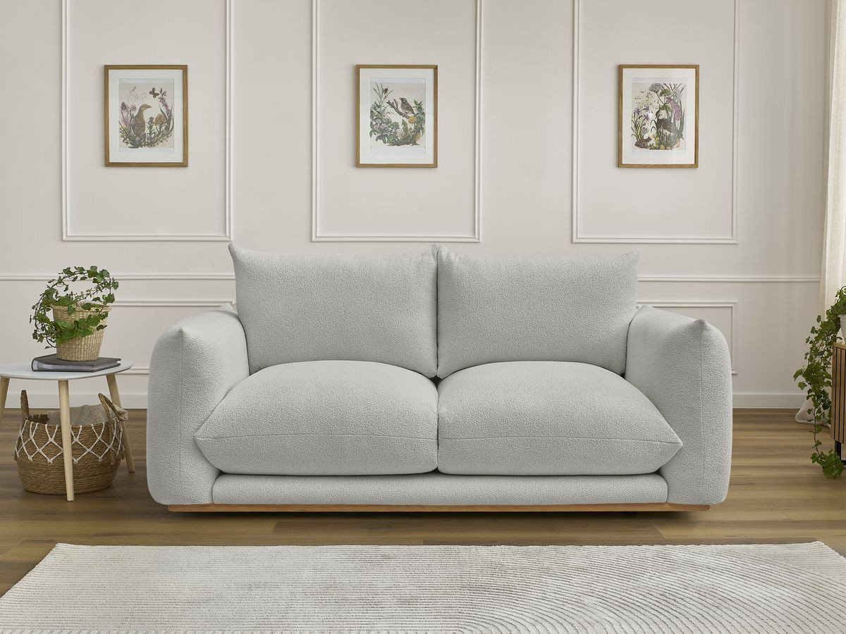 Canapé droit 2 places ERNEST bouclette gris clair — vue 5