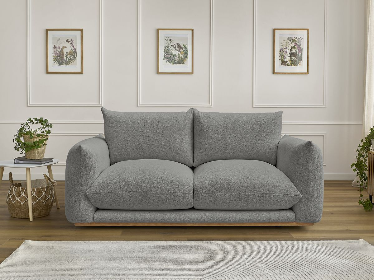 Canapé droit 2 places ERNEST bouclette gris foncé — vue 5