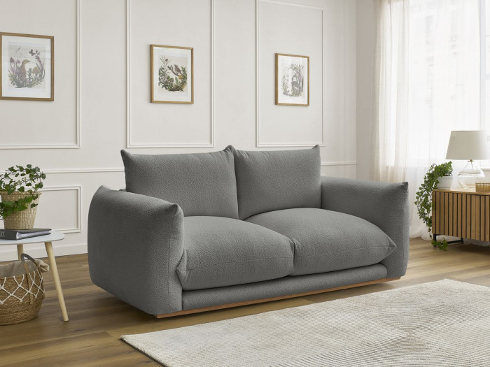 Canapé droit fixe 2 places ERNEST tissu bouclette