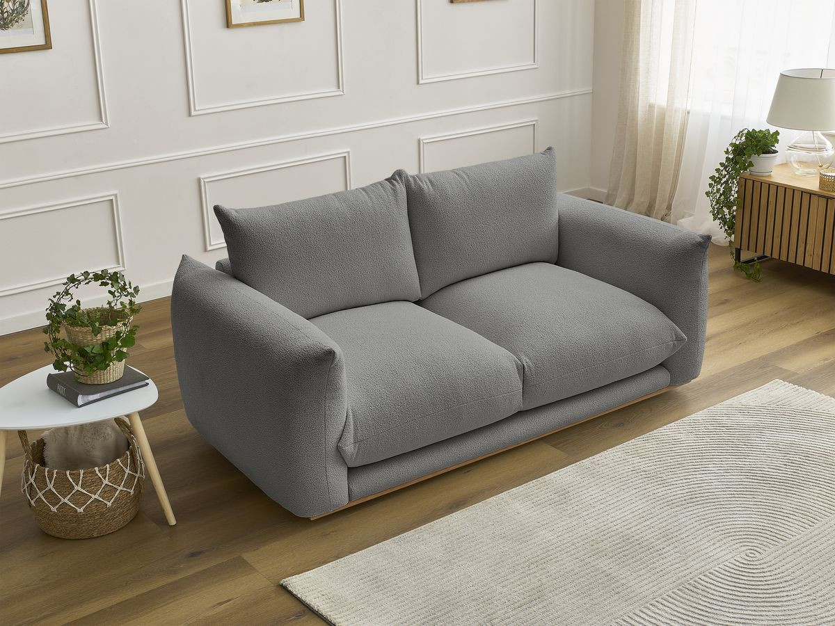 Canapé droit 2 places ERNEST bouclette gris foncé — vue 6