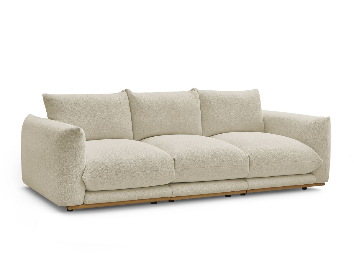 ernest vaste 3-zits rechte bank in badstof gekleurd beige