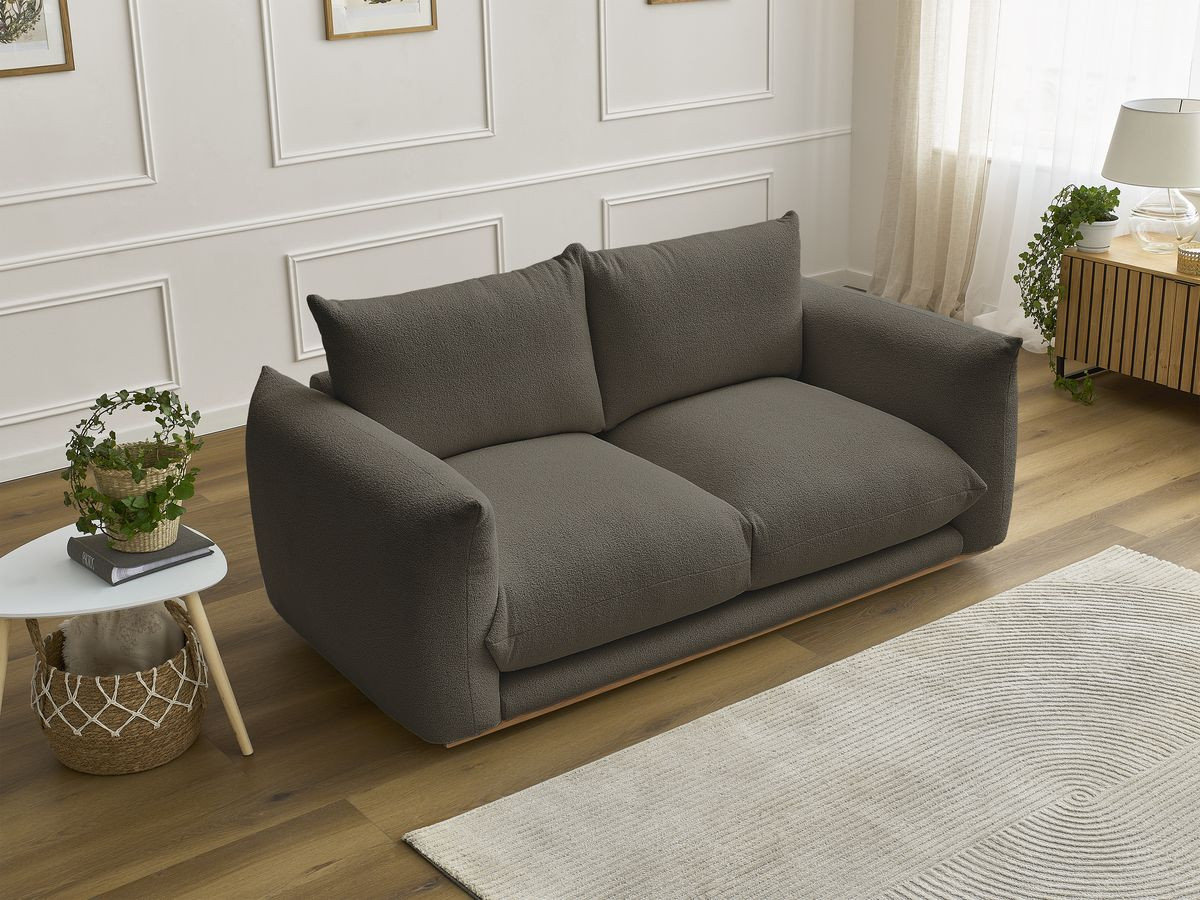 Canapé droit 2 places ERNEST bouclette marron — vue 6