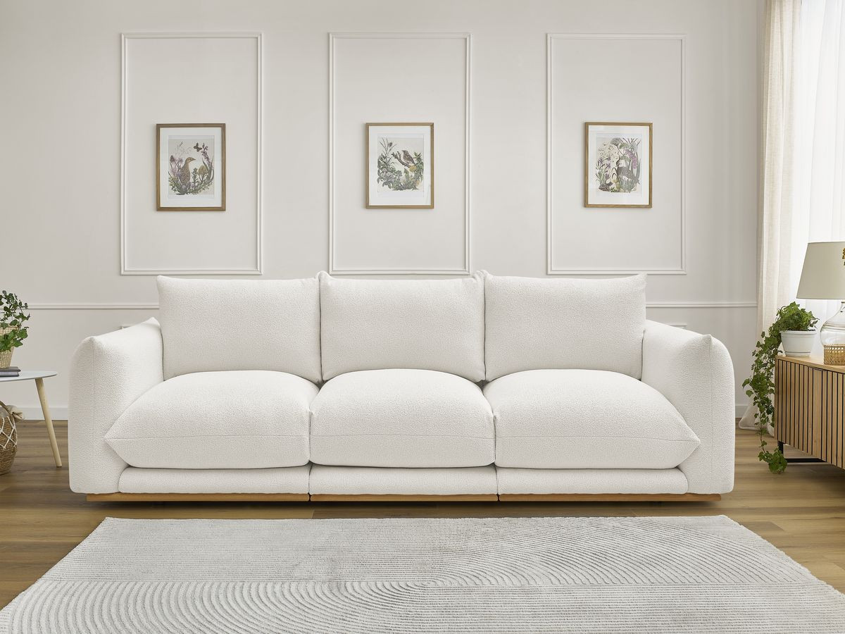 Canapé droit 3 places ERNEST bouclette blanc — vue 5