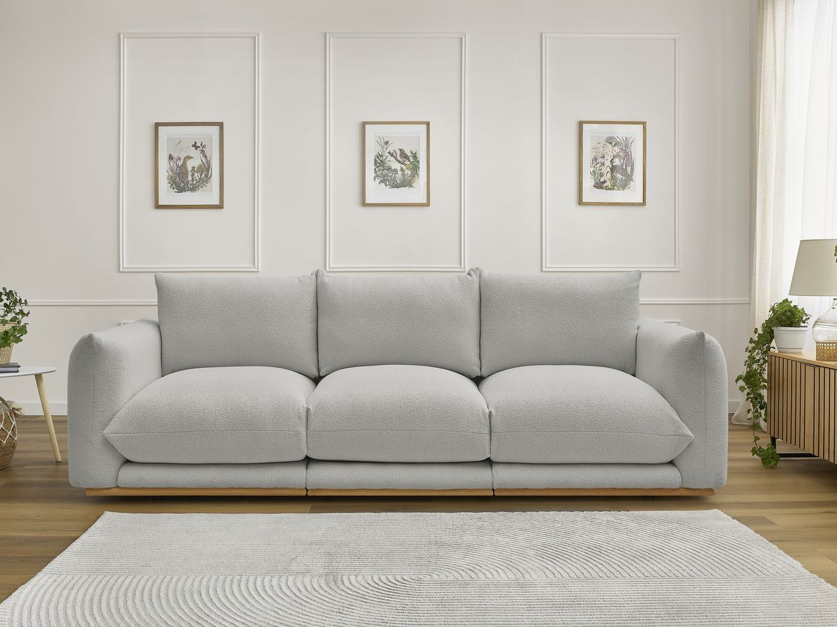 Canapé droit 3 places ERNEST bouclette gris clair — vue 5